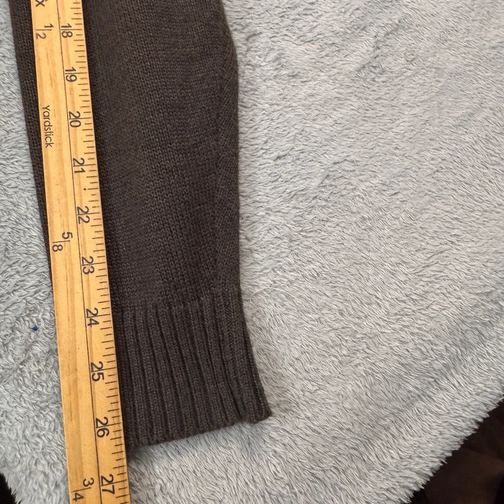 Oscar De La Renta Mens Dark Brown Quarter Zip Knit Sweater Large Great Condition